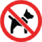 Panneau interdit aux chiens